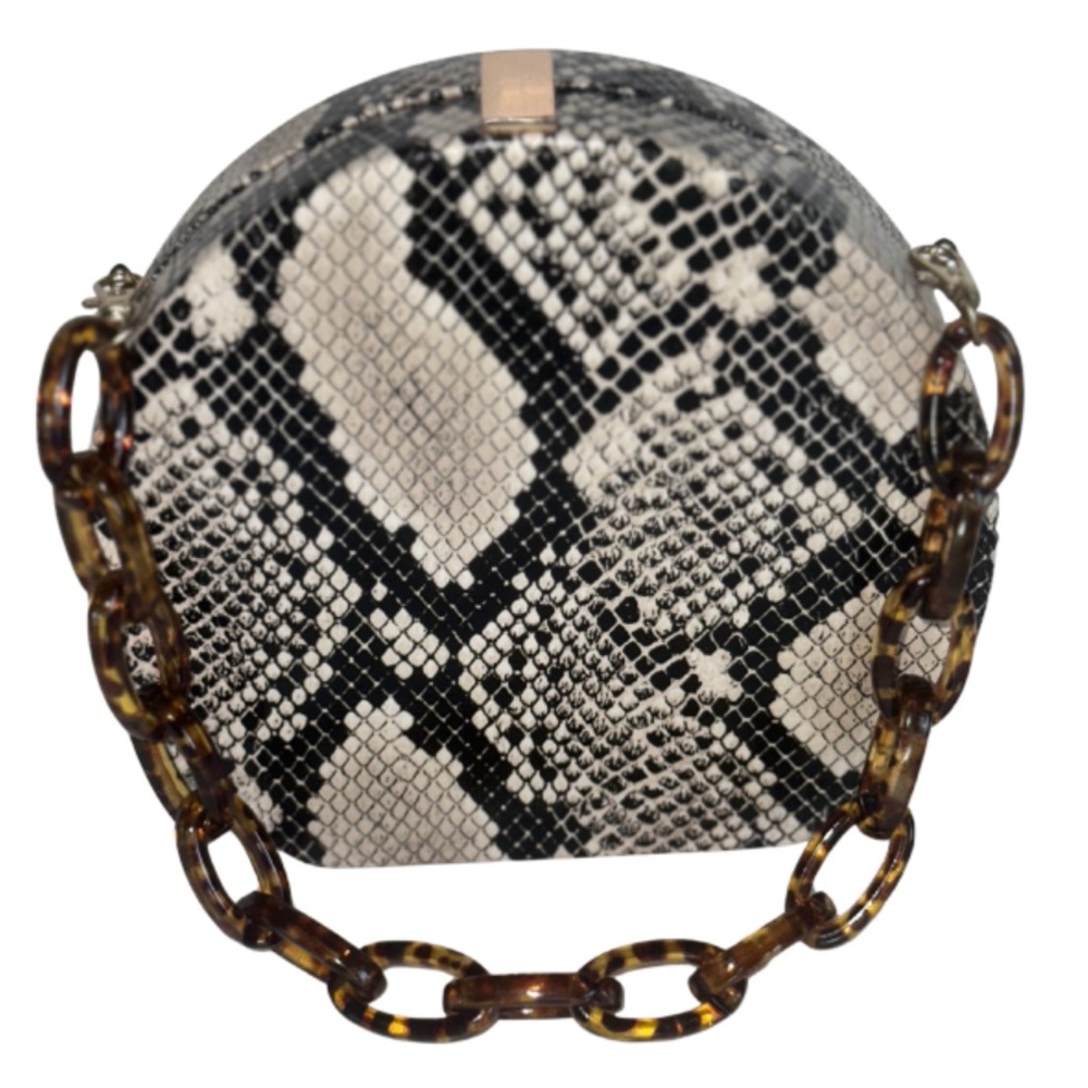 Chic Black and White Snakeskin Pattern Bag